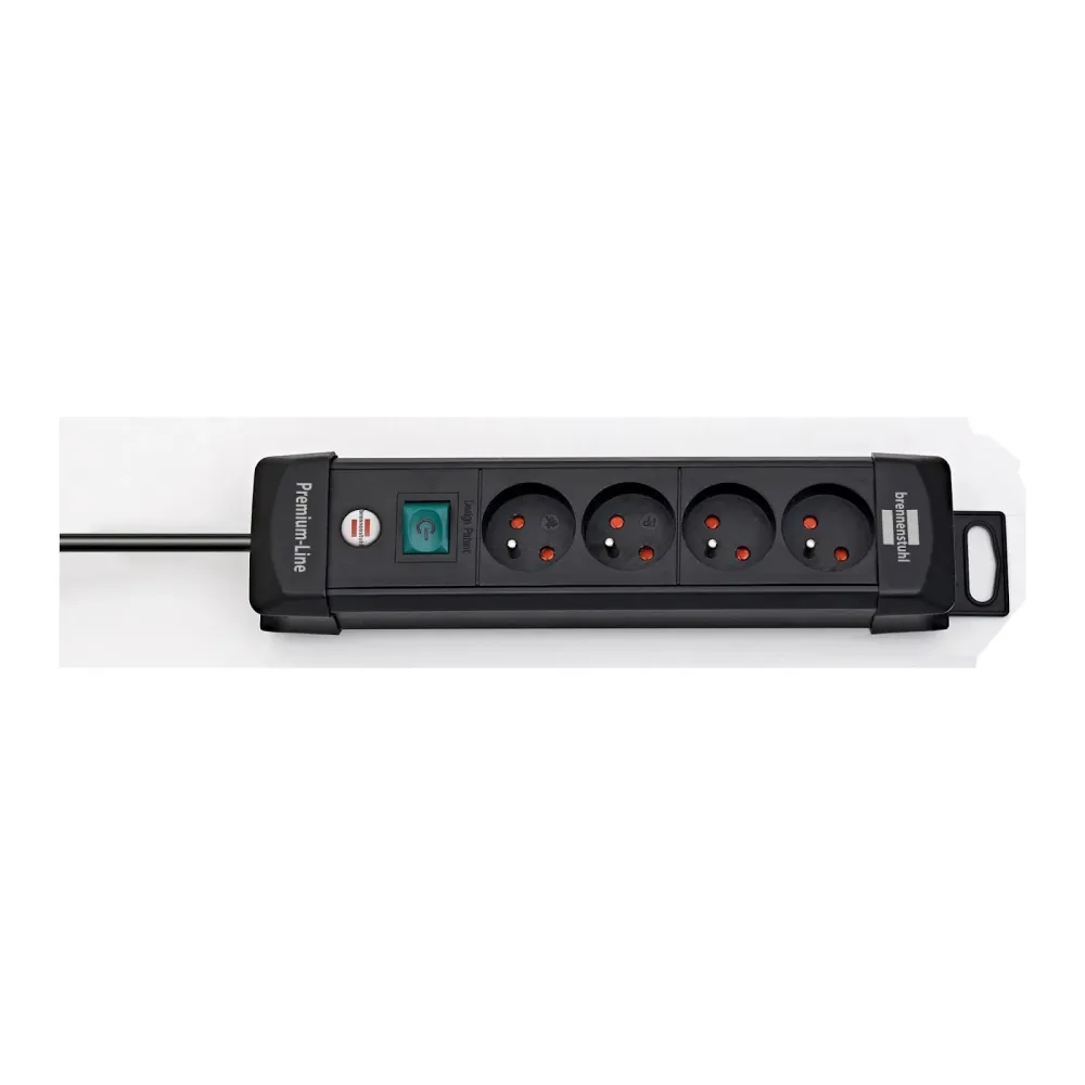 Cordon d'alimentation IEC MULTIPRISE PREMIUM-PLUS 4 PRISES + 1.8M DE CABLE NOIR