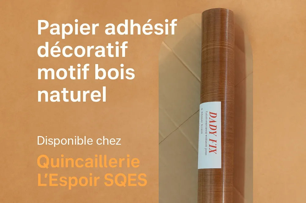 Colle pour papier peint Papier Adhésif Décoratif DAD FIX Motif Bois Naturel 67.5cm x 15m - Réf 004