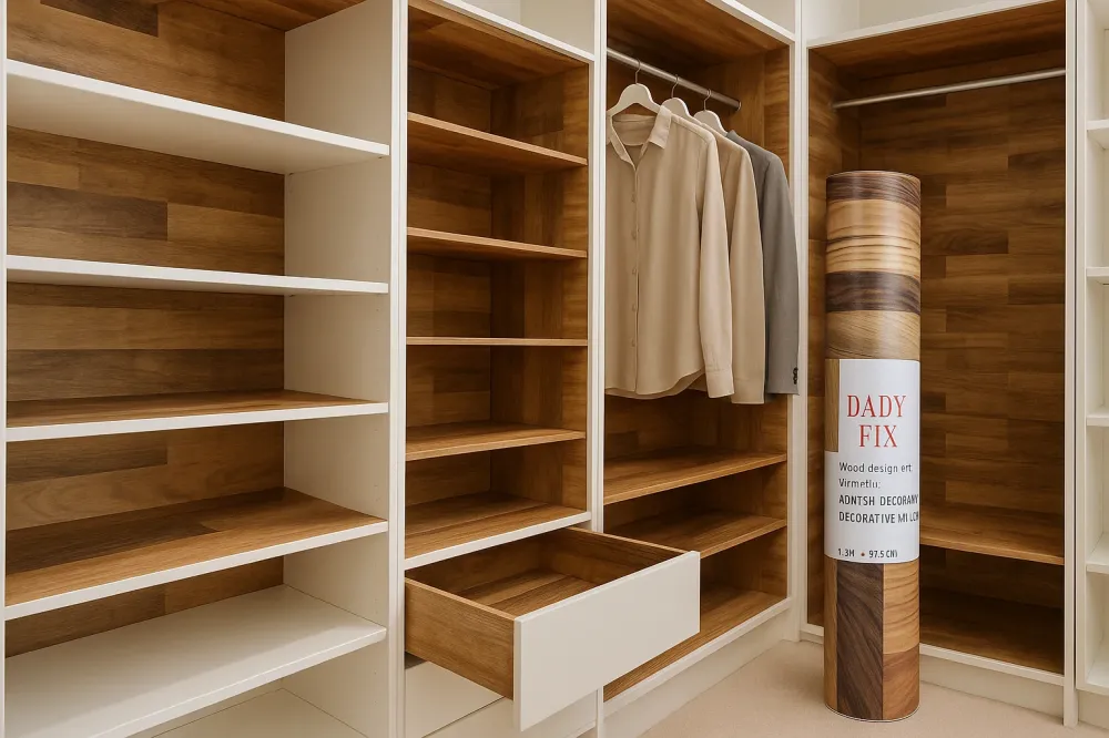 Papier Adhésif Décoratif DAD FIX Motif Bois Naturel 67.5cmx15m