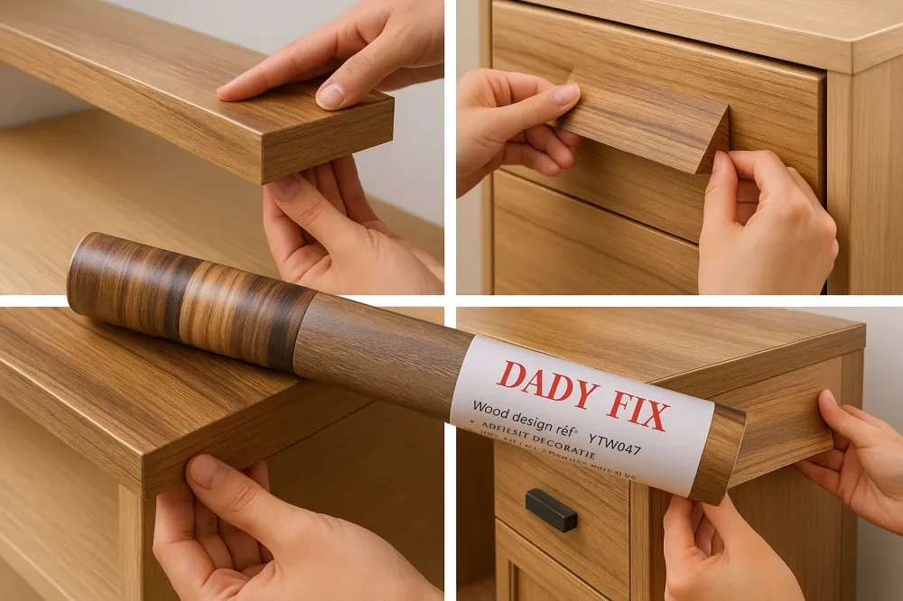 Papier Adhésif Décoratif DAD FIX Motif Bois Naturel 67.5cmx15m