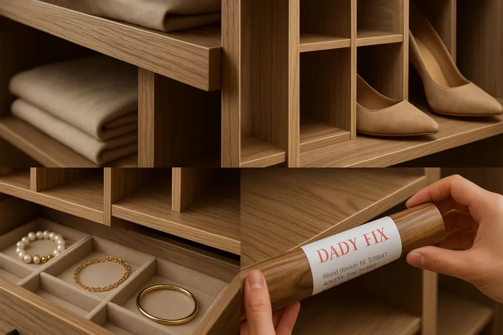 Papier Adhésif Décoratif DAD FIX Motif Bois Naturel 67.5cmx15m
