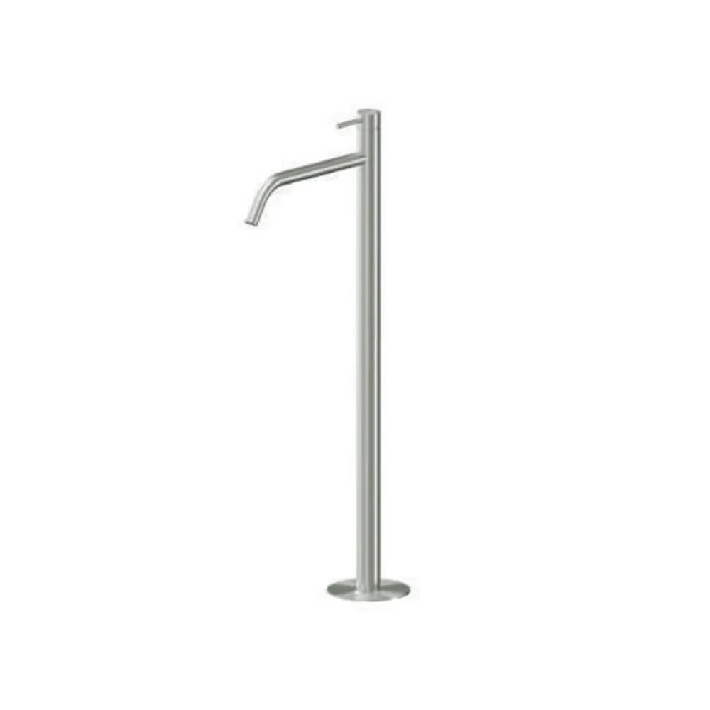 Miscelatore monocomando lavabo freestanding RubiFlux serie Aria - Acciaio Satinato avec Joint d'Étanchéité Inclus