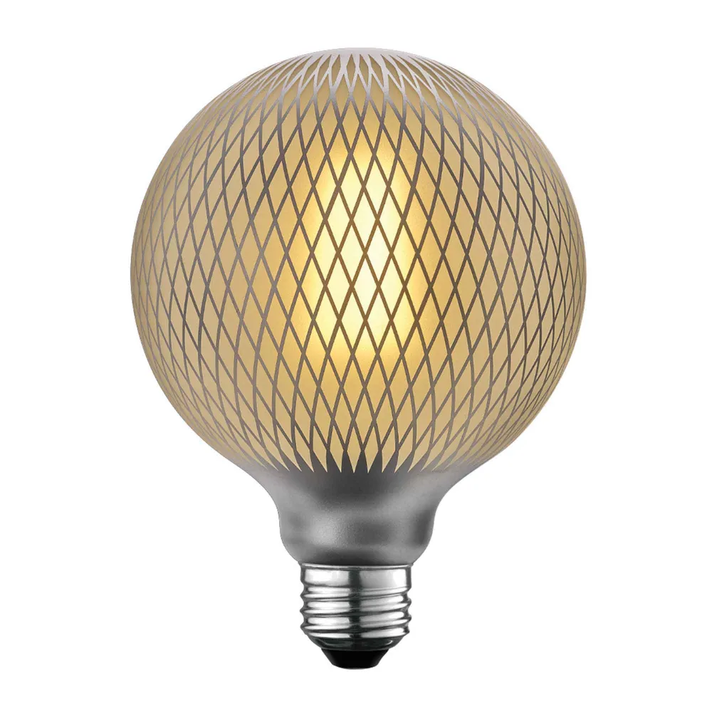 HID sodium haute pression Ampoule à filament DEL givrée surdimensionnée de luxe Moderna, design de diamants argent