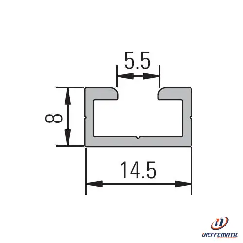 Profilo alluminio C 14,5 x 8 mm Bircher AP-S 209599