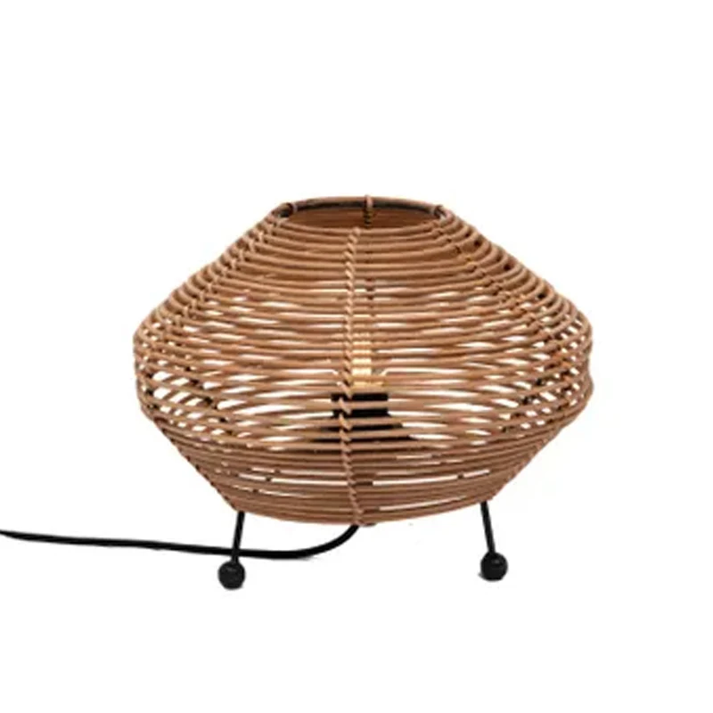 Krypton pour équipement médical Lampe à poser Esteban en rotin - ⌀ 32 cm - marron