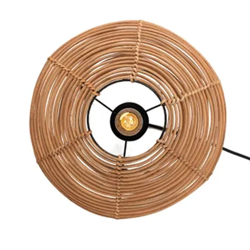 Krypton pour équipement médical Lampe à poser Esteban en rotin - ⌀ 32 cm - marron