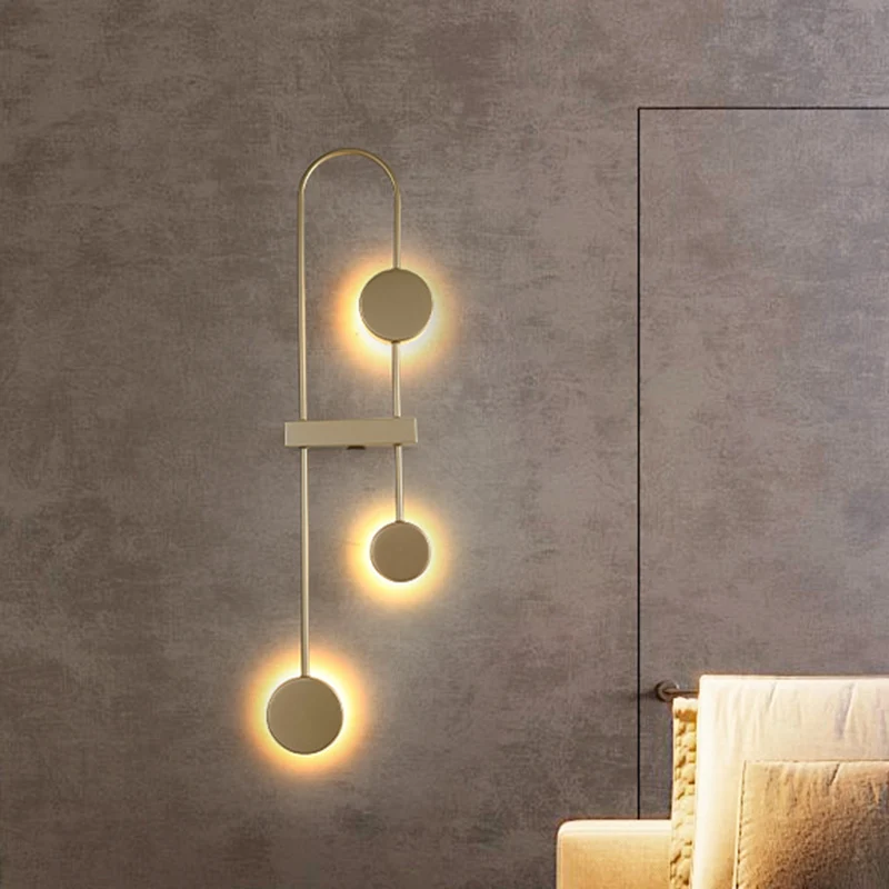 Applique arquée noir/or minimalisme 3 têtes luminaire mural LED en métal, lumière chaude/blanche avec bras réglable