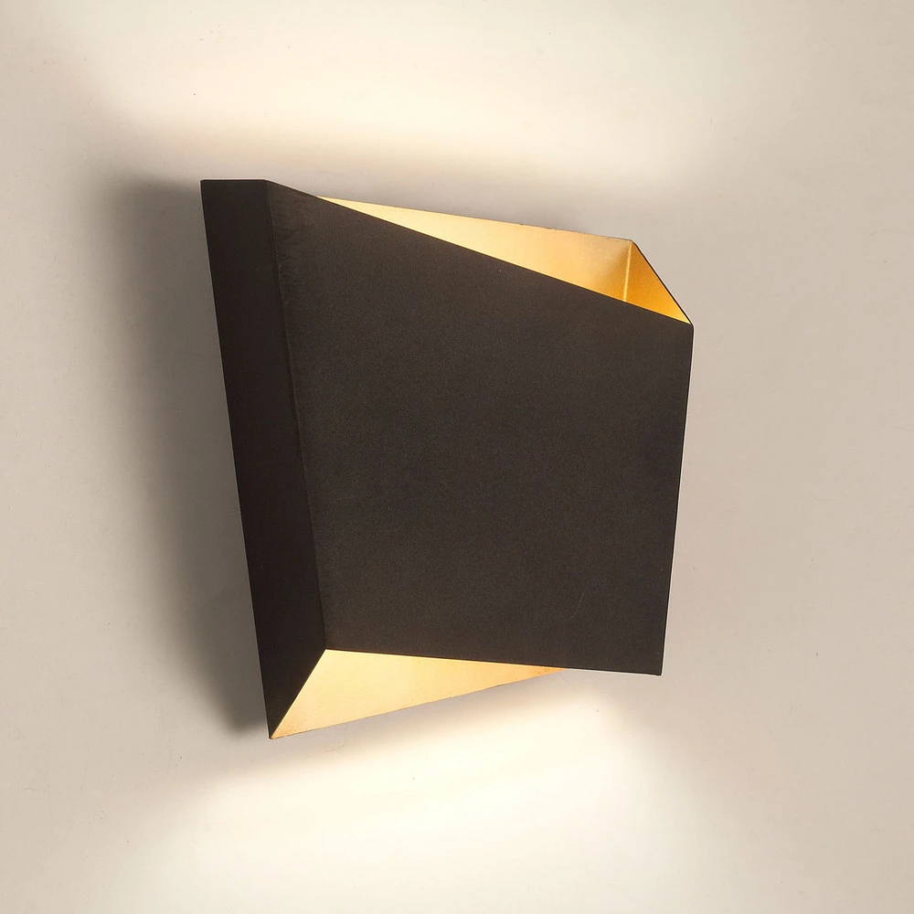 Applique Asimetric en acier, noire pour miroir de salle de bain