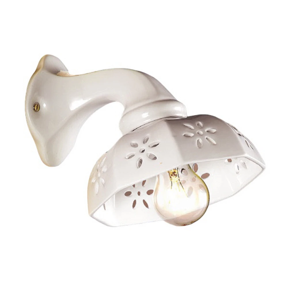 Applique en céramique blanche SCODELLINA avec ampoule LED incluse