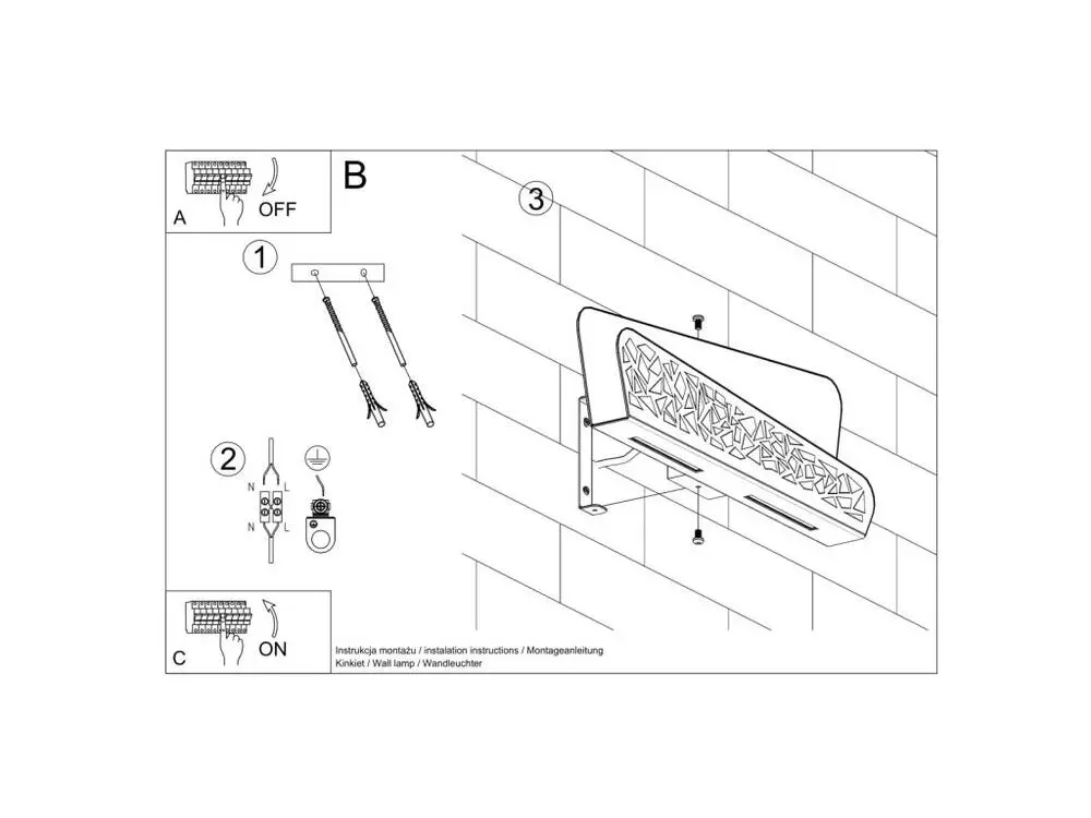 Applique encastrable Applique moderne en Acier, VINYLE - 2 sources lumineuses - L.40 x H.15 cm - blanc