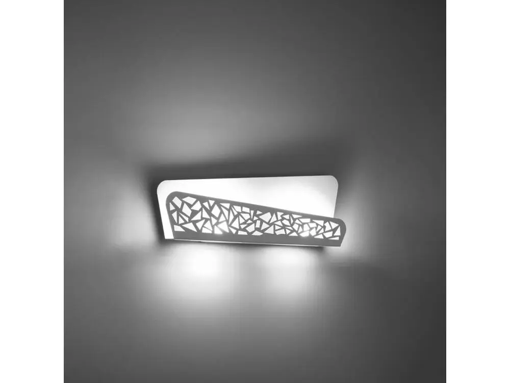 Applique encastrable Applique moderne en Acier, VINYLE - 2 sources lumineuses - L.40 x H.15 cm - blanc