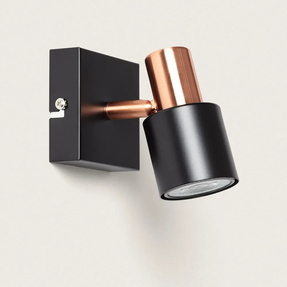 Applique encastrable Luminaires Muraux et Plafond Ajustables en Métal avec 1 Ampoule Albus Noir Rose