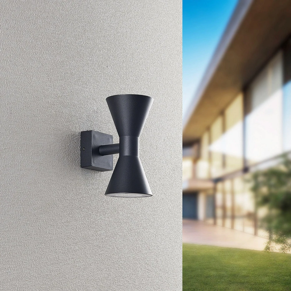 Applique extérieur Ardas up/down, 2xGU10, noire pour éclairage de lecture