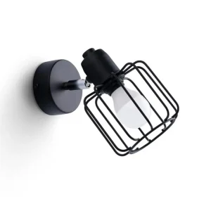 Applique à LED intégrée Applique contemporain en acier - 1 sources lumineuses - L.14 x H.18 cm - noir