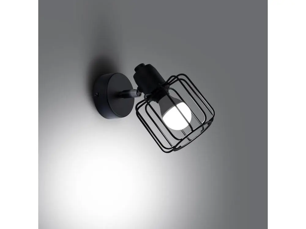 Applique à LED intégrée Applique contemporain en acier - 1 sources lumineuses - L.14 x H.18 cm - noir