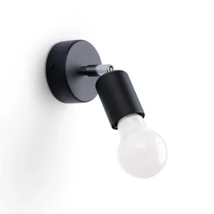 Applique minimaliste en acier - 1 sources lumineuses - L.8 x H.14 cm - noir pour couloir et escalier