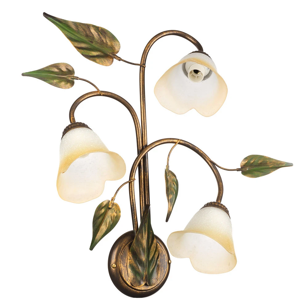 Applique Miranda à trois lampes, cuivré foncé avec bras réglable