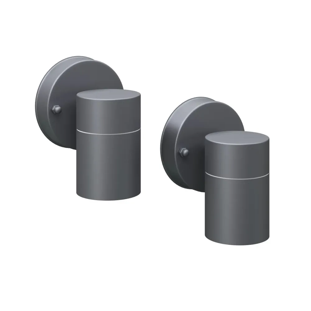 Applique murale d'extérieur 2 pcs Acier en laiton brossé