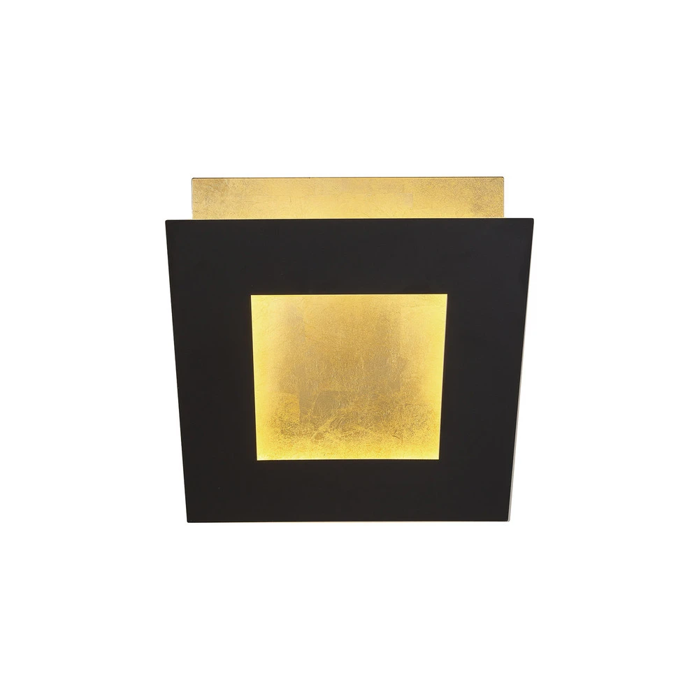 Applique murale LED Dalia, noir/or, 18 x 18 cm, aluminium - Montage Facile