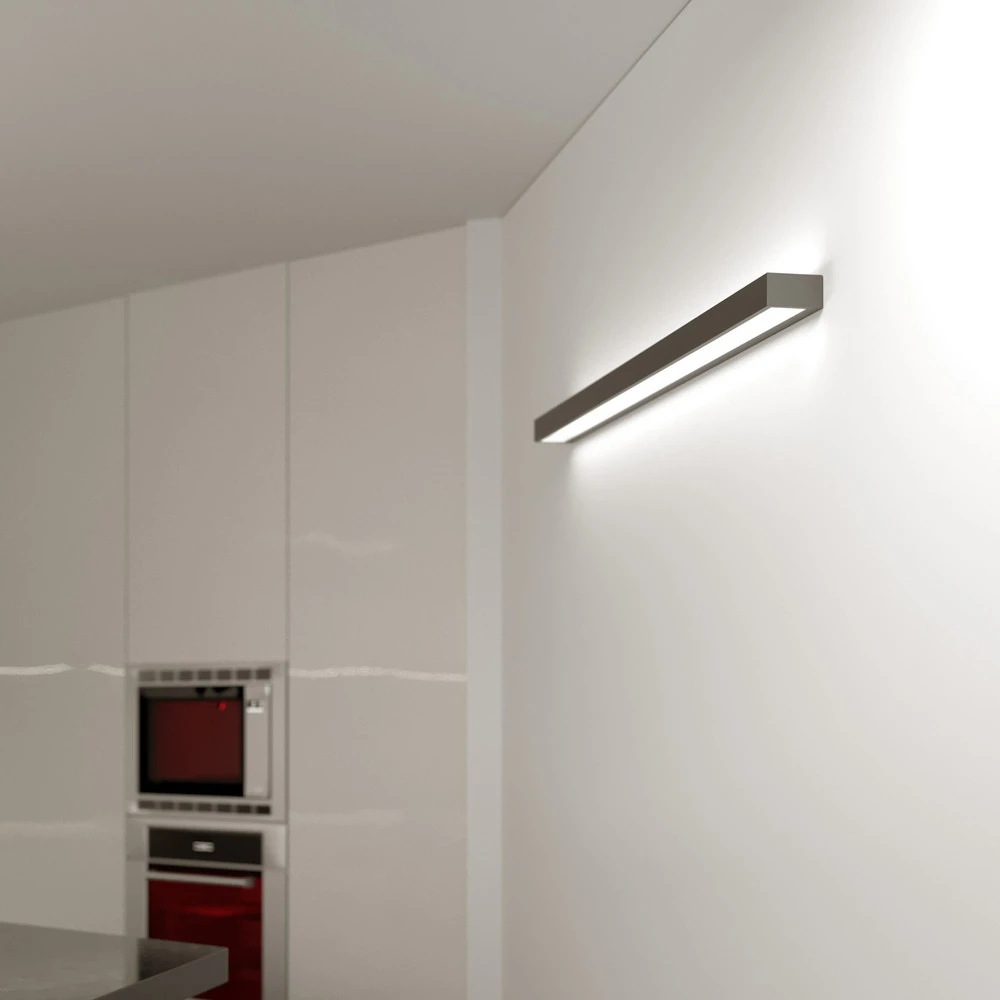 Applique murale LED Mera, largeur 120cm, noir, 4000K avec ampoule LED incluse