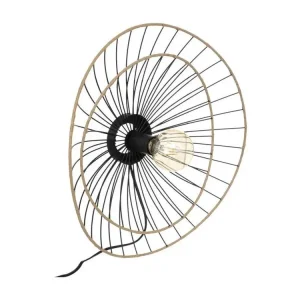 Applique murale en métal noir D 45 cm avec ampoule LED incluse