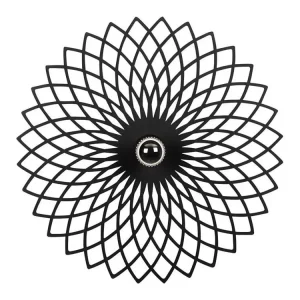 Applique murale en métal - D. 50 cm - Noir - FOLINA Style moderne
