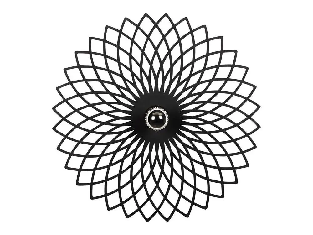 Applique murale en métal - D. 50 cm - Noir - FOLINA Style moderne