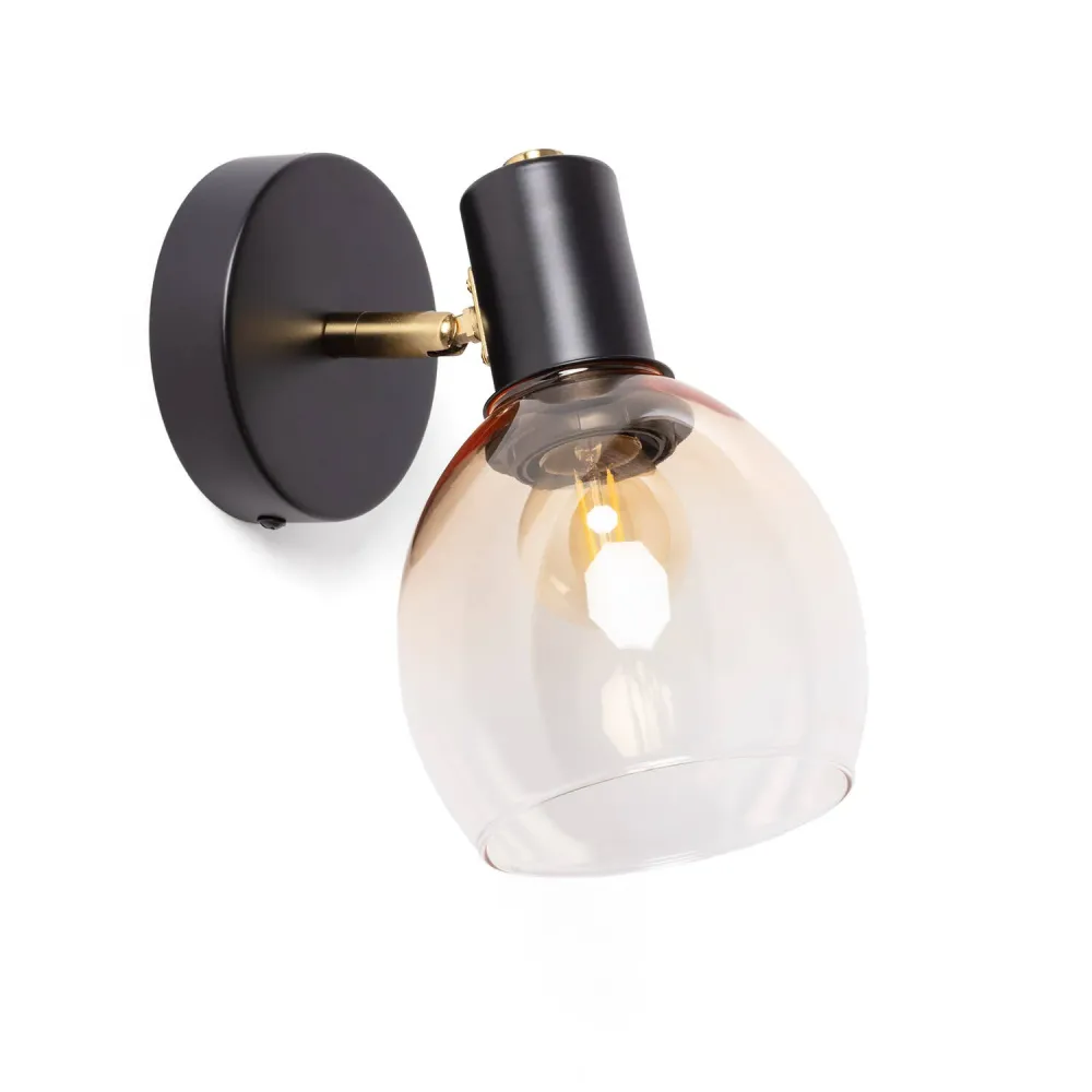 Applique murale en métal et verre Abiel avec éclairage LED pour salle de bain IP44