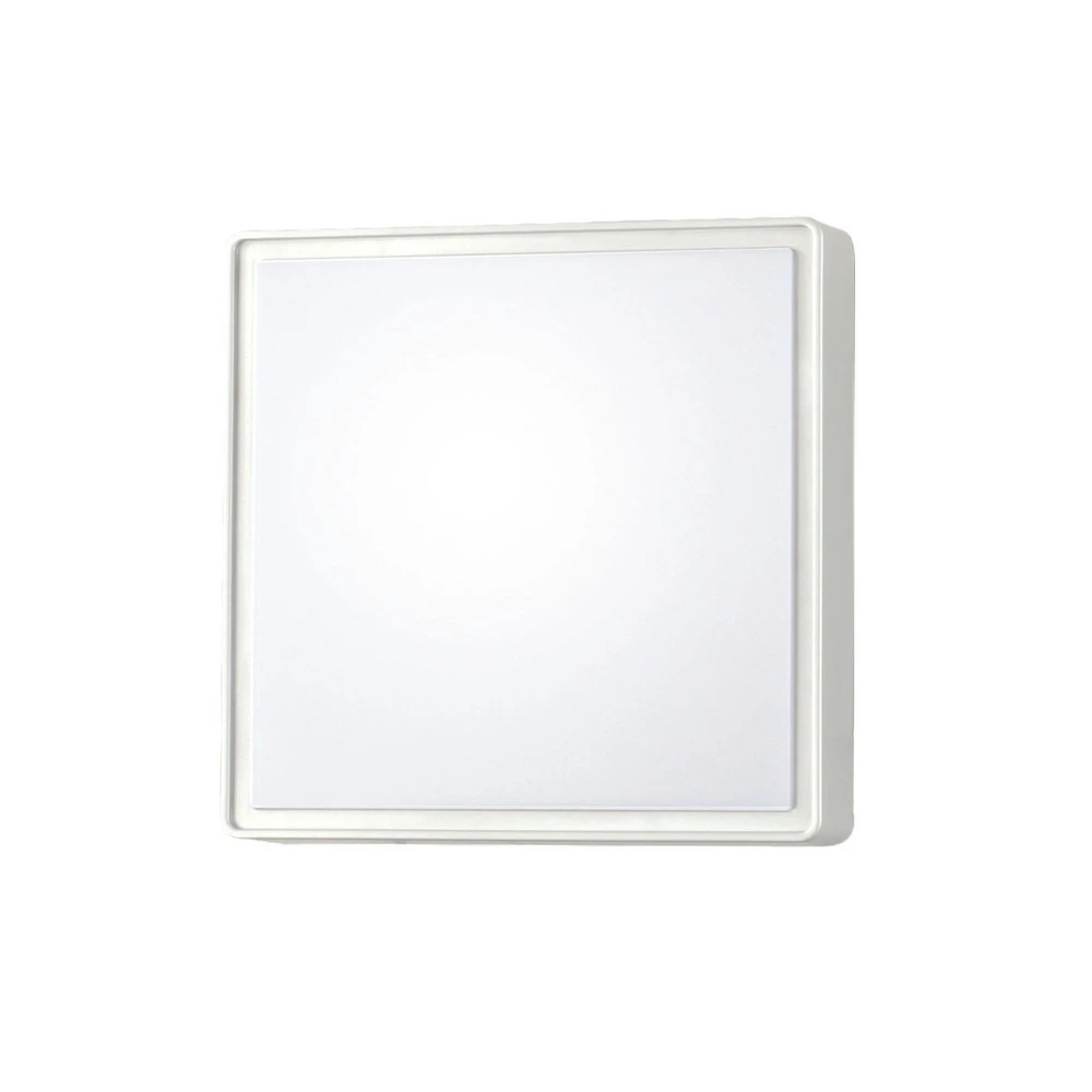 Applique murale Oban, 24 cm x 24 cm, 1 x E27, blanc, IP65 pour couloir et escalier