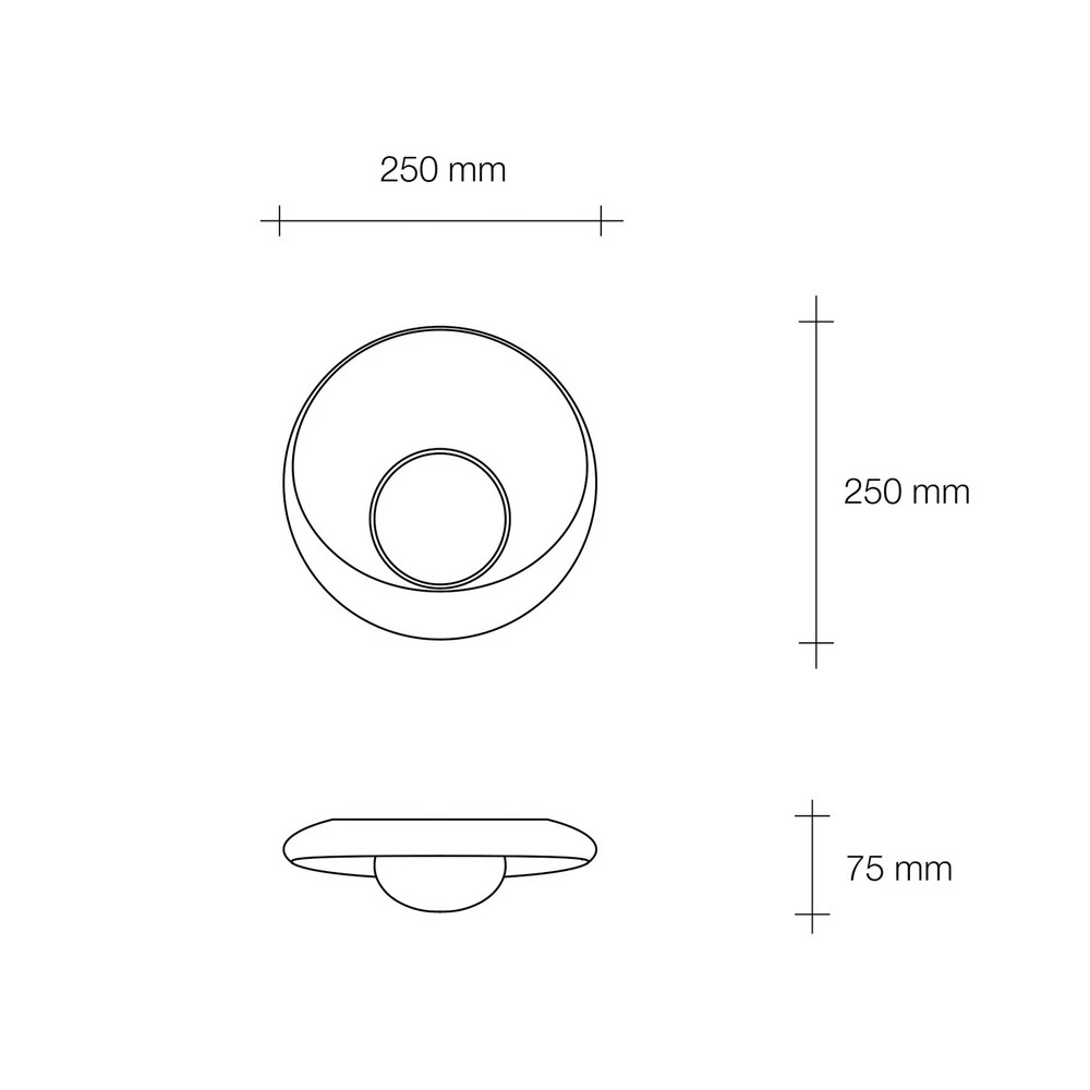 Applique murale Pitane, Ø 25 cm, blanc, plâtre, GX53 en laiton brossé