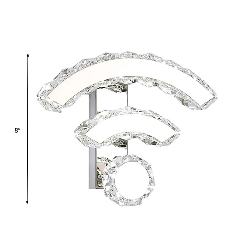 Applique murale Wi-fi modernisme K9 cristal LED noir, éclairage mural en lumière chaude/blanche