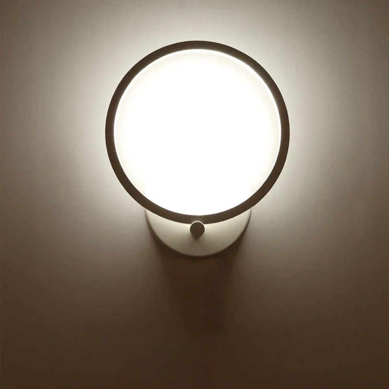 Applique orientable Applique LED circulaire blanche, luminaire mural minimaliste en acrylique, lumière chaude/blanche pour...