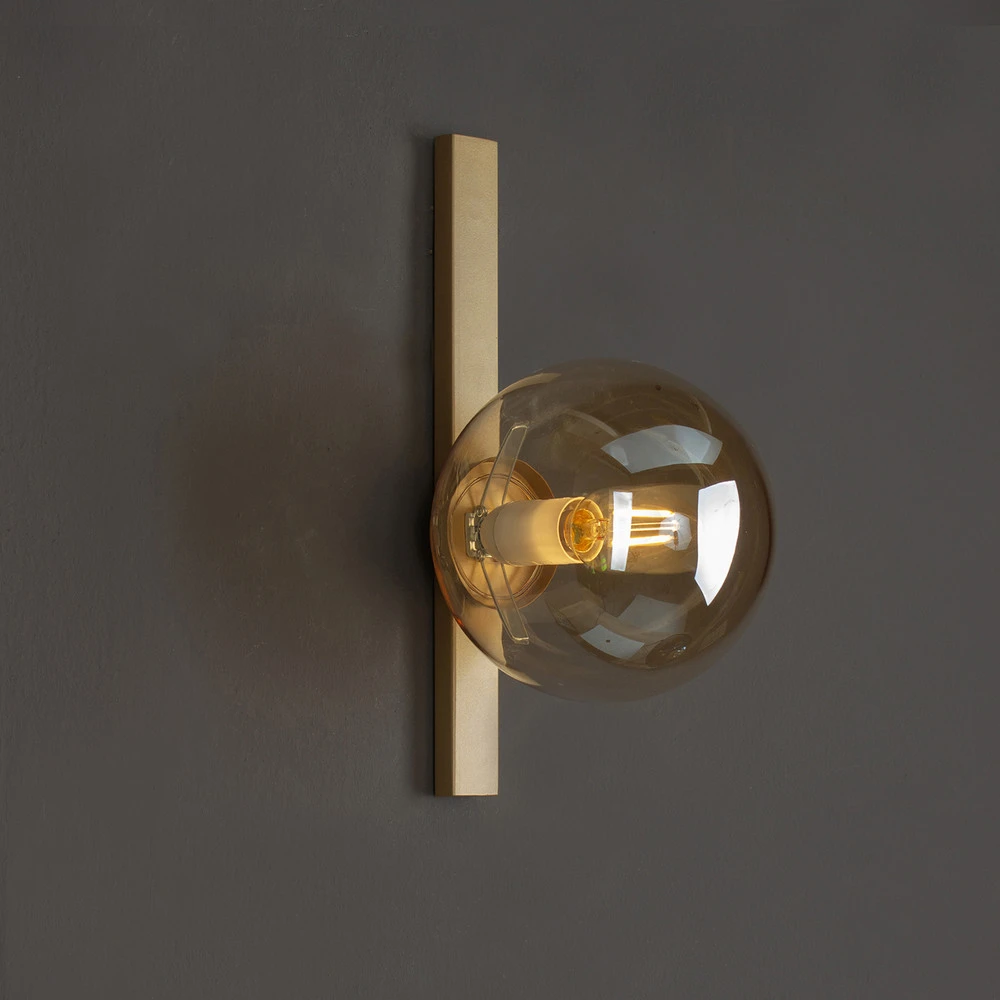 Applique Pluton à une lampe, dorée avec bras réglable