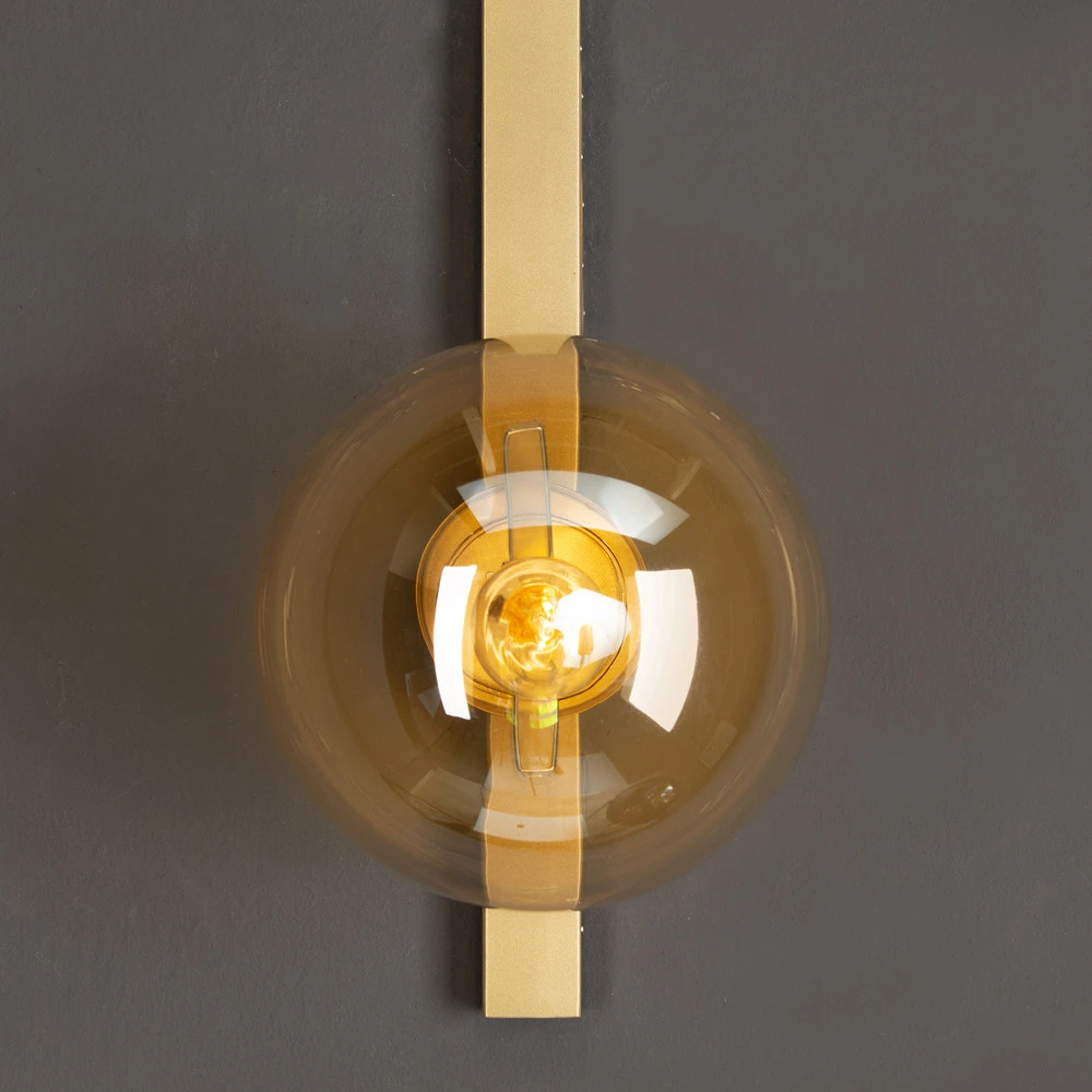 Applique Pluton à une lampe, dorée avec bras réglable