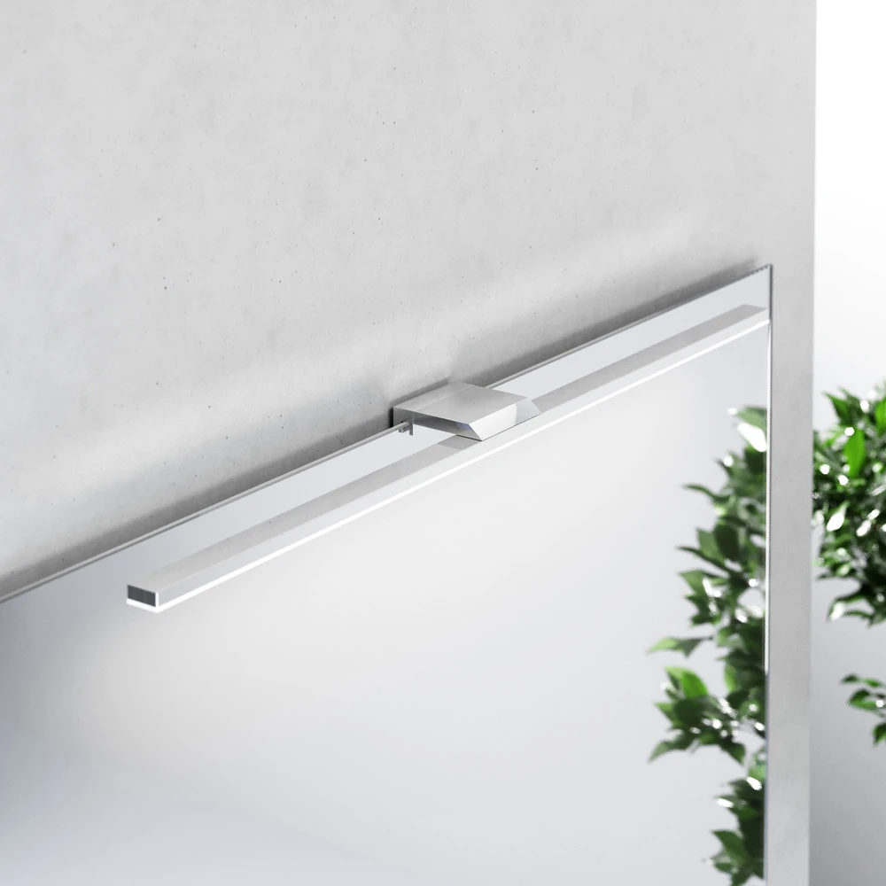 Applique pour miroir LED Triga IP44, chromé, 60cm, 3.000K