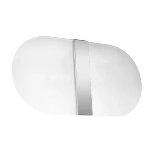Applique tendance en verre, acier - 2 sources lumineuses - L.35 x H.18 cm - Blanc, chrome