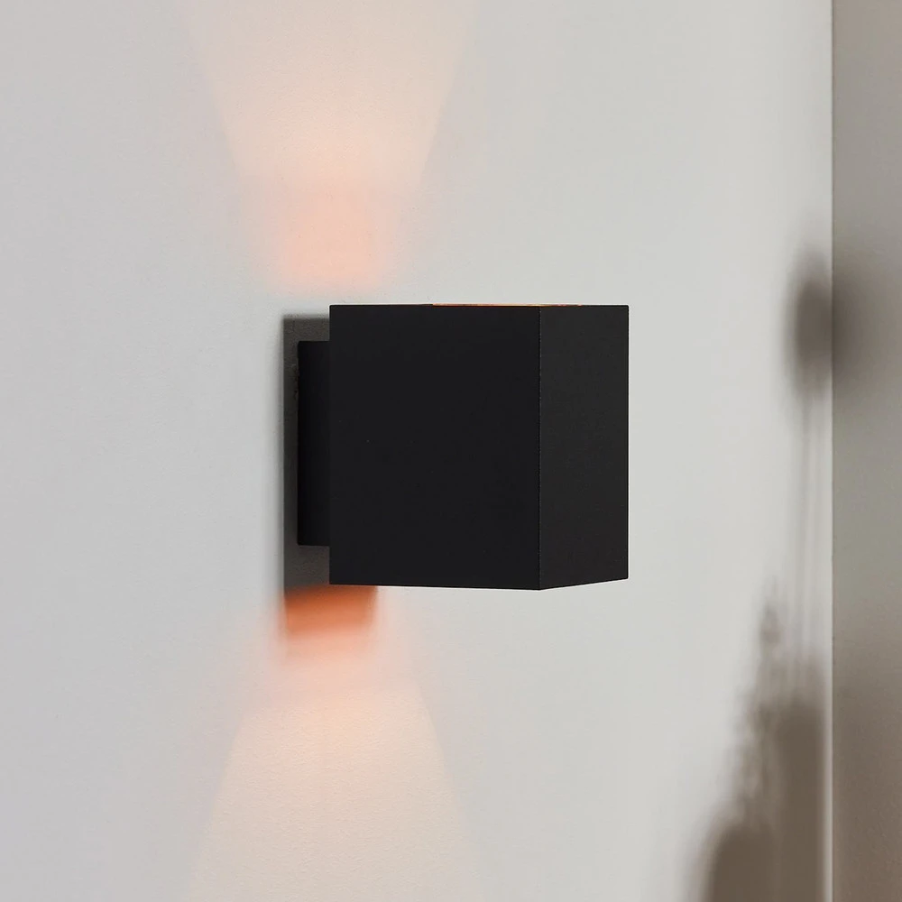 Applique à variateur Applique murale Xera, noir, 10 cm, up/downlight, aluminium