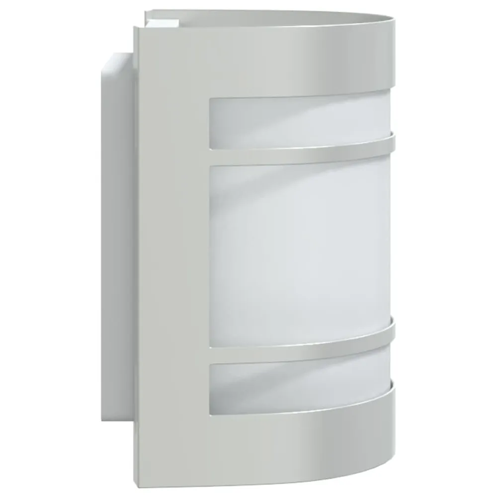 Appliques murales d'extérieur 2pcs argenté acier inoxydable avec interrupteur intégré