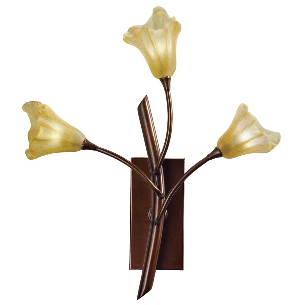 Certifié CE Applique 7142 3 lampes, laiton bruni/ambre