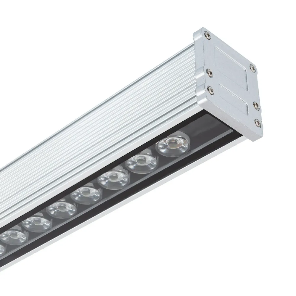 Éclairage mural linéaire LED 36W 100cm étanche IP65 en laiton brossé