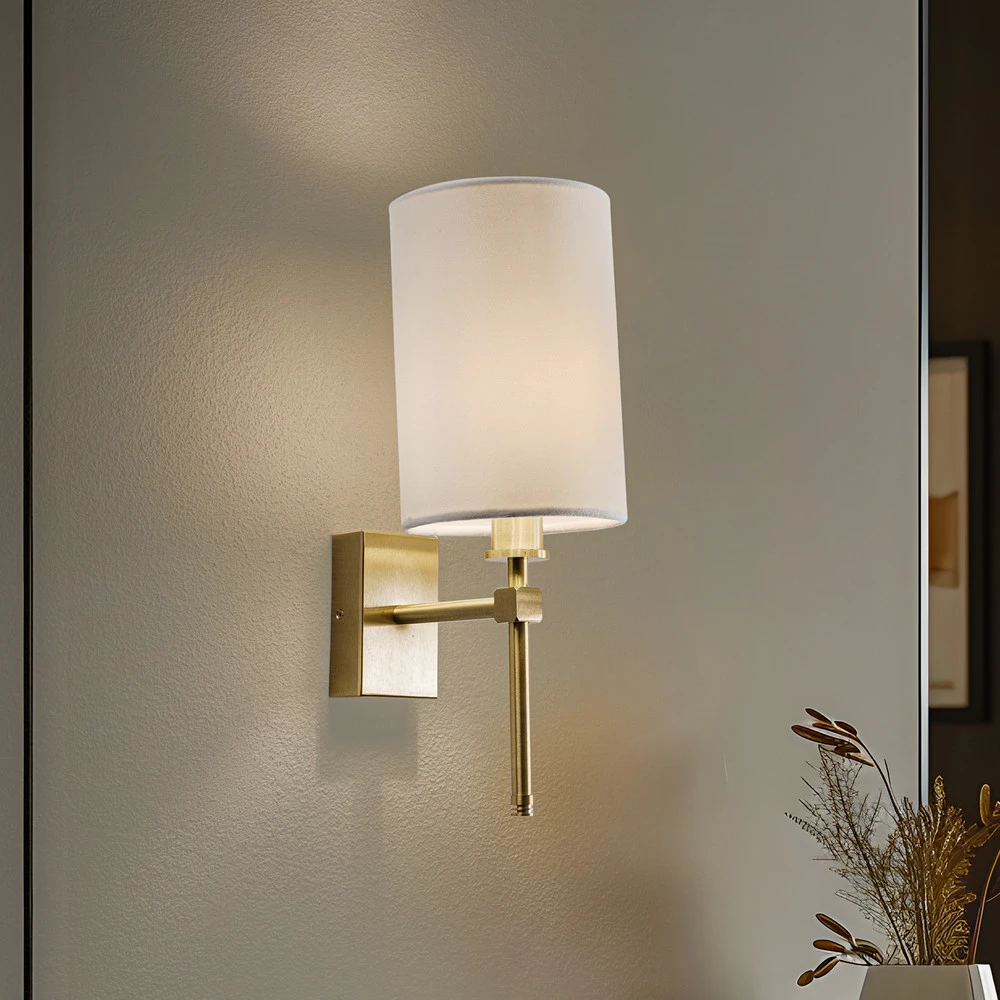 Design Contemporain Applique Azzi abat-jour tissu à une lampe blanche
