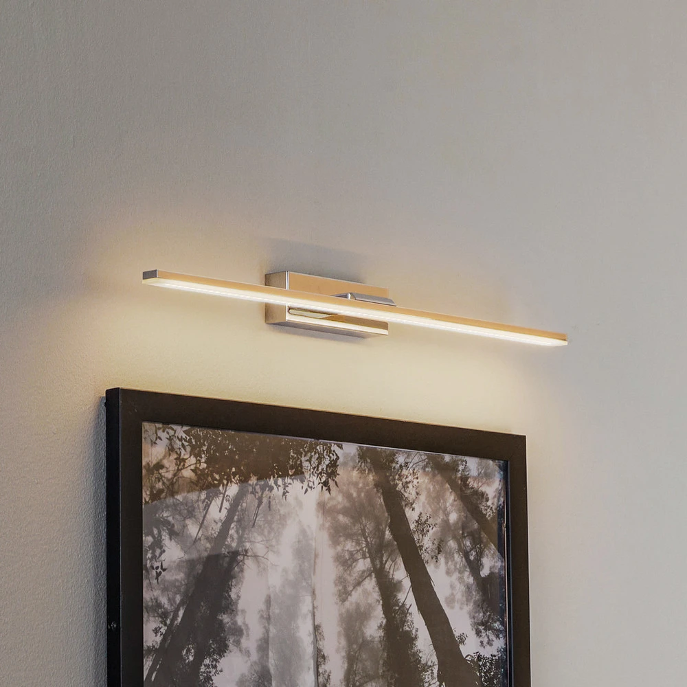 Design Contemporain Applique murale LED Miroir 60 cm acier chromé 3000K