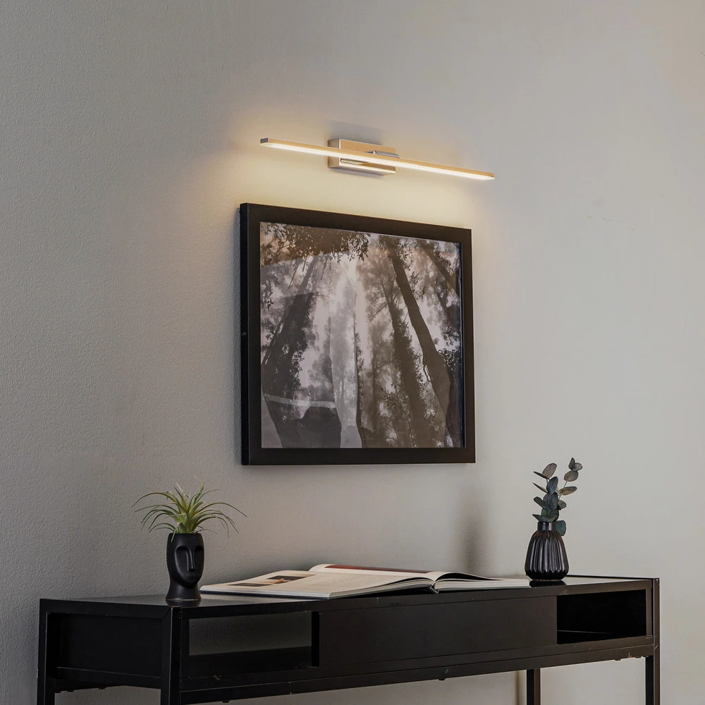 Design Contemporain Applique murale LED Miroir 60 cm acier chromé 3000K