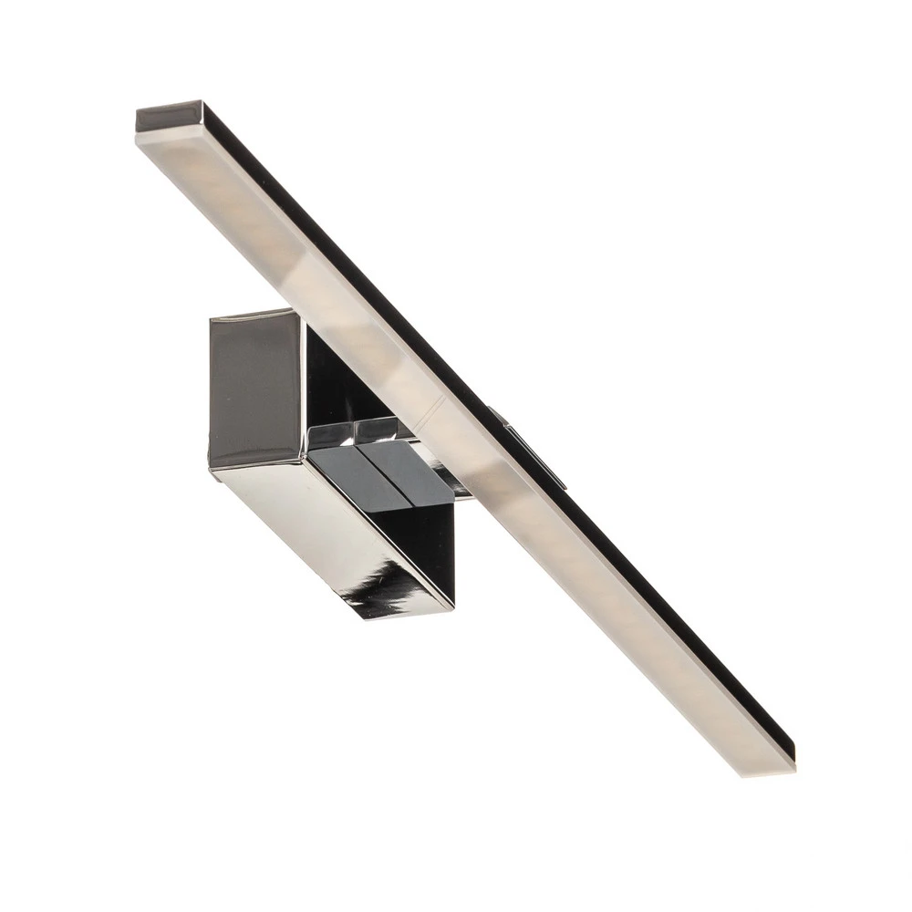 Design Contemporain Applique murale LED Miroir 60 cm acier chromé 3000K