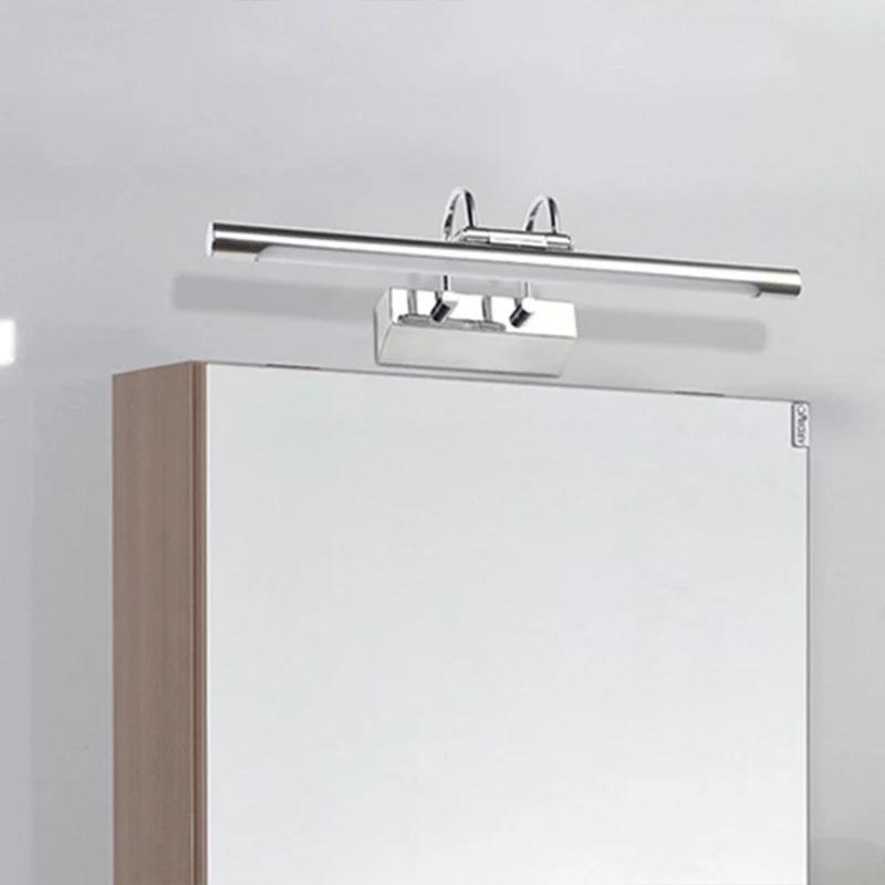 Lampe de vanité en acier inoxydable en forme de tube Simplicity LED Chromé Applique murale