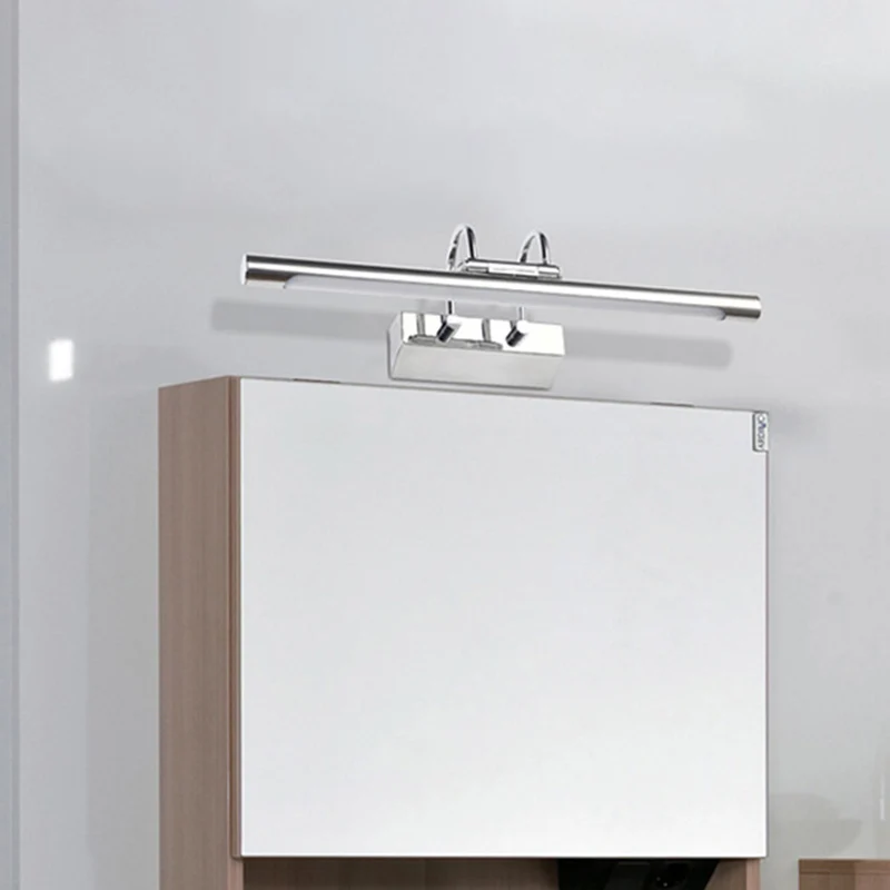 Lampe de vanité en acier inoxydable en forme de tube Simplicity LED Chromé Applique murale