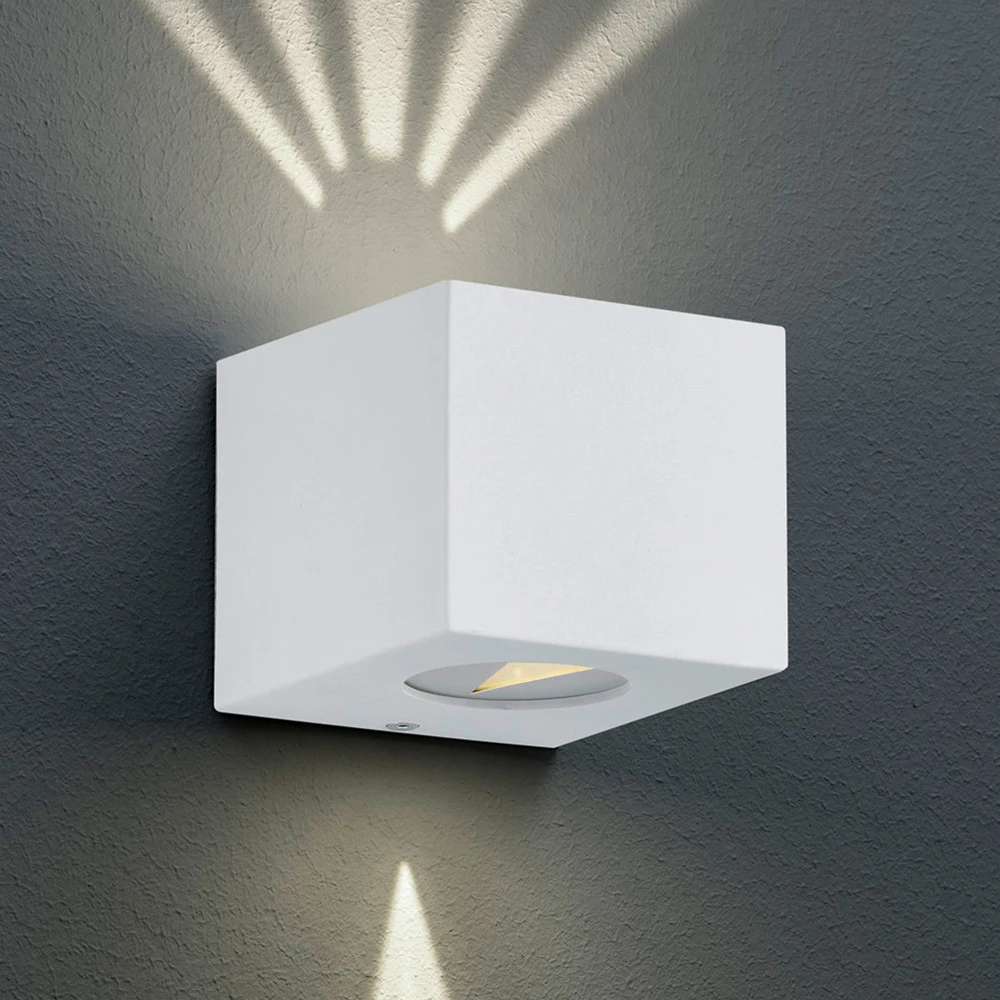 Étanche IP44 Applique d'extérieur LED Cordoba carré, blanc