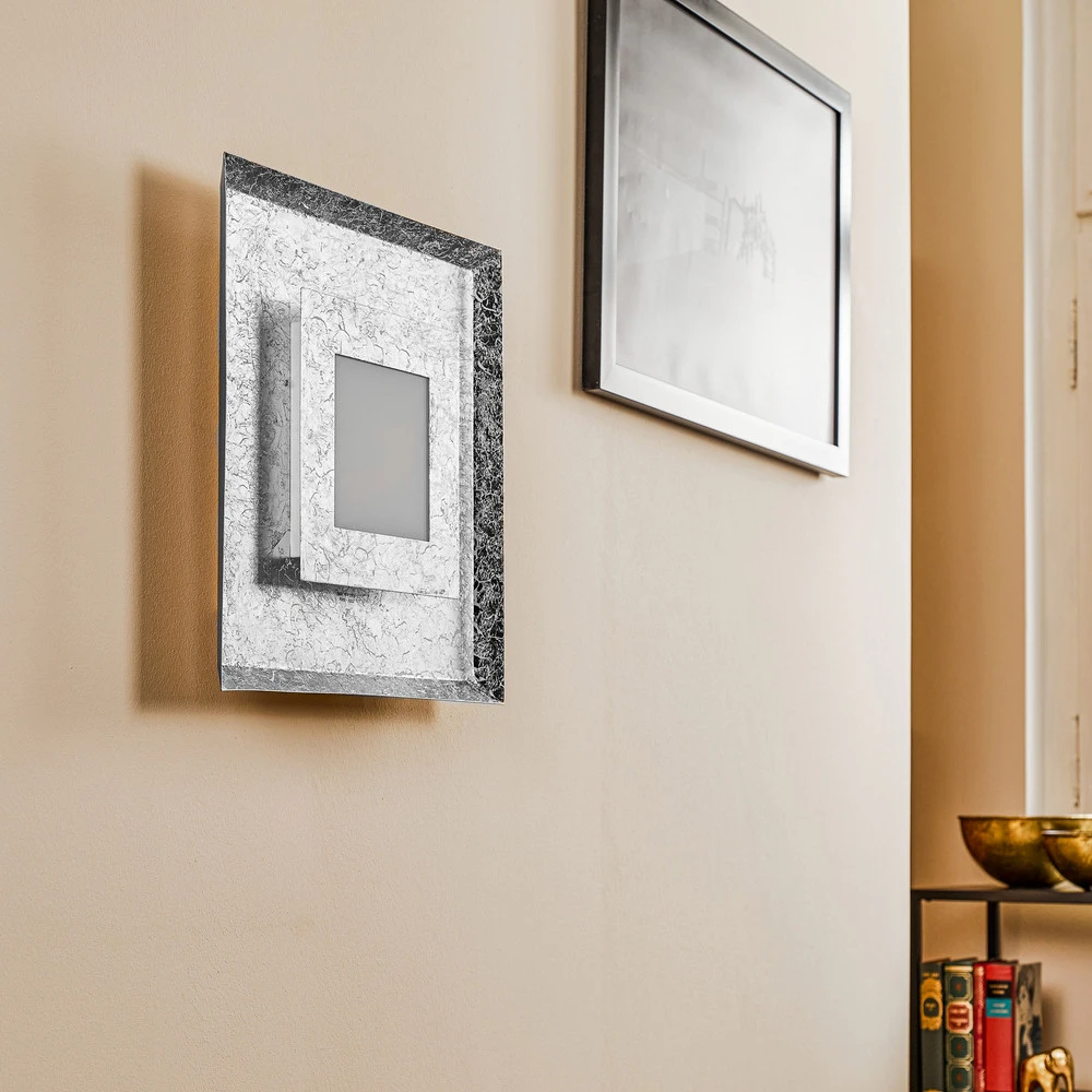 Étanche IP44 Applique LED Window, 39x39 cm, argentée