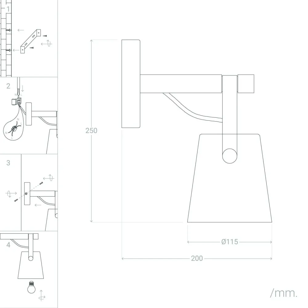 Étanche IP44 Applique murale en bois et acier avec éclairage LED Tynset