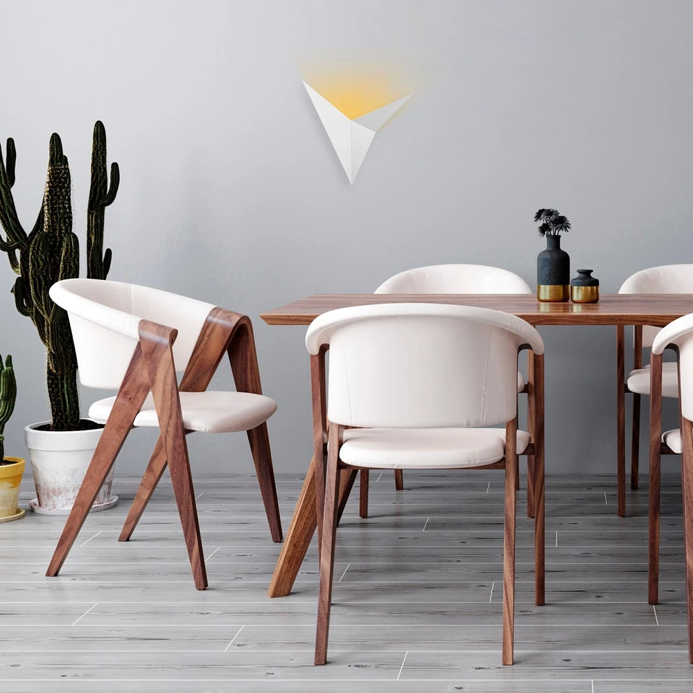 Étanche IP44 Lèche-mur Bird 3202, forme triangulaire, blanc